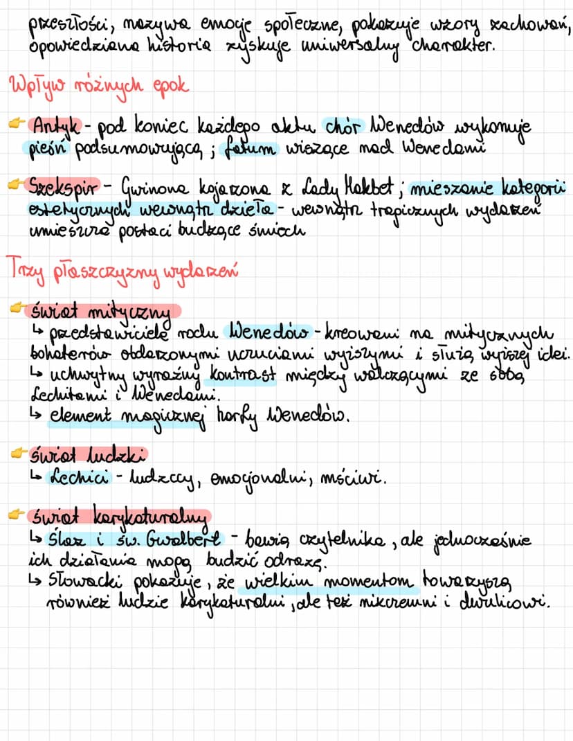 Lilla Weneda JSŁOWACKI Romantyzm
Trapedia romantyczne:
złamanie zasady decorum, zasady trzech jedności,
mieszanie tragizmu z komizmem,
- wys