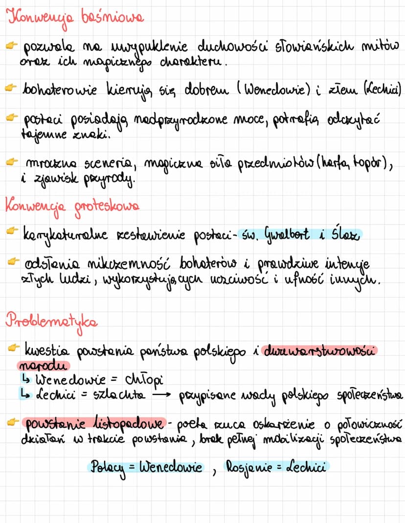 Lilla Weneda JSŁOWACKI Romantyzm
Trapedia romantyczne:
złamanie zasady decorum, zasady trzech jedności,
mieszanie tragizmu z komizmem,
- wys