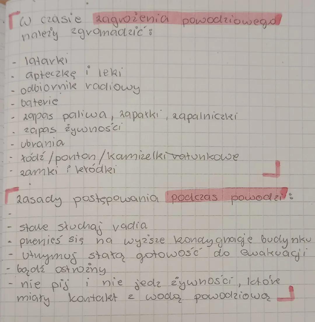 Powódz - zalanie znacznych obszaróω
prez wezbrane wody

Główne pryczyny powodzi w Polsce :
- nadmierne opady deszczu
- wiosenne voztopy.
- z