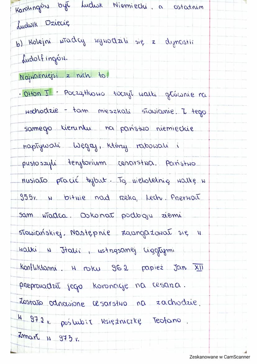Temat: Czasy
1. tablica genealogiczna franków
b) Traktat
Ottonów
Lotar
c) Powstanie
• Frangi
HToch
.
rywalizujących ze
Lehya
2. Powody słabo
