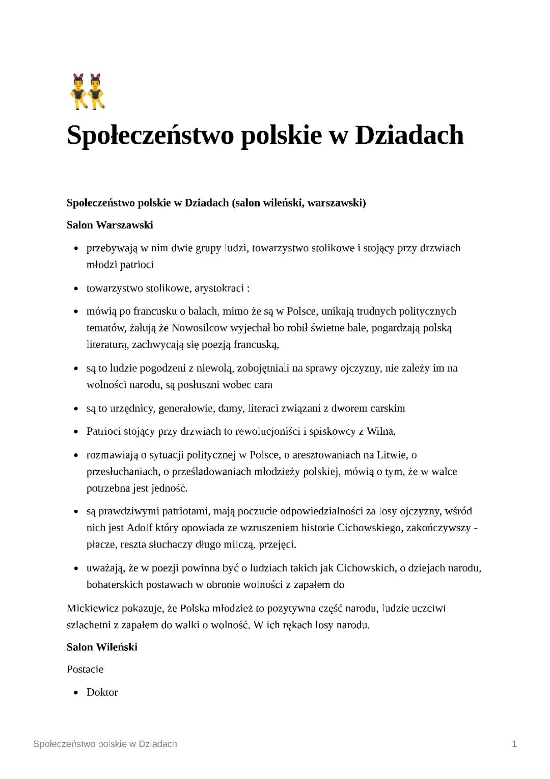 Obraz i ocena społeczeństwa polskiego w Dziadach cz. 3 - Scena 7, Salon Warszawski i patriotyzm Konrada