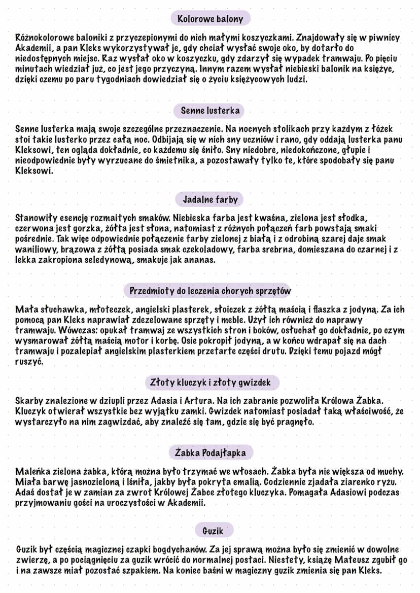 Akademia
Pana Kleksa
Czas i miejsce akcji
Adaś w swoim pamiętniku opisuje wydarzenia od przybycia do Akademii, aż do wigilii Bożego
Narodzen