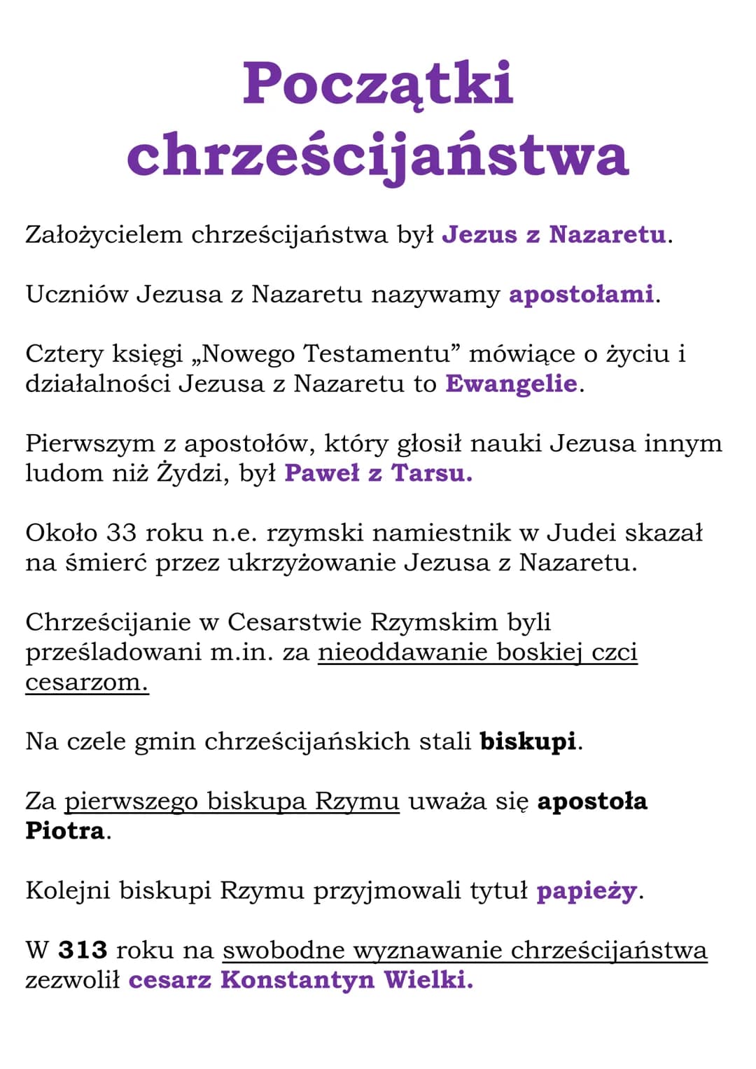 Początki
chrześcijaństwa
Założycielem chrześcijaństwa był Jezus z Nazaretu.
Uczniów Jezusa z Nazaretu nazywamy apostołami.
Cztery księgi „No