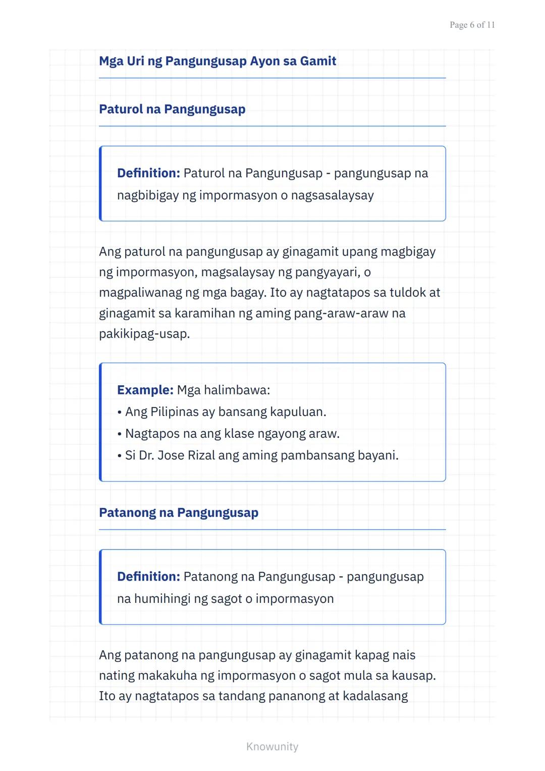Wika at Estruktura ng Filipino: Balarila - Pangungusap at
Kayarian
Pag-aaral ng mga uri ng pangungusap at
kayarian nito sa wikang Filipino u