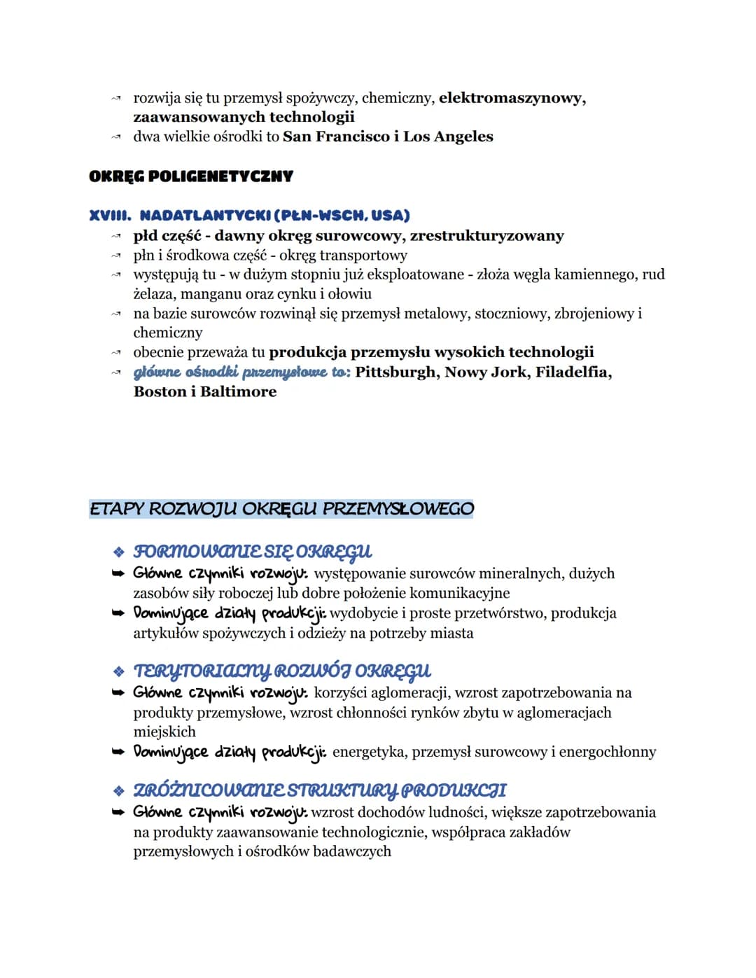OBSZARY KONCENTRACJI PRZEMYSŁU
Formy koncentracji przemysłu:
. ośrodki przemysłowe - miejscowości, w których znajdują się liczne zakłady
pro