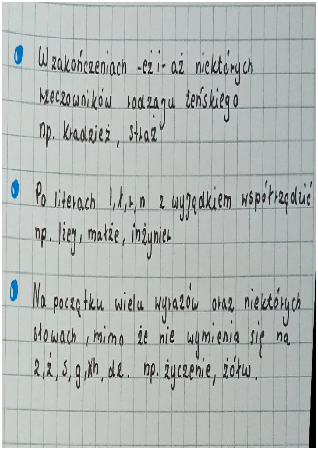 in piszemy:
• Gdy wymienia się na sz"
np. ucho - uszy
C Po literze, s" oraz na końcu wyrazów.
hp. pech Schab
"
• W większości wyrazów, gdy n
