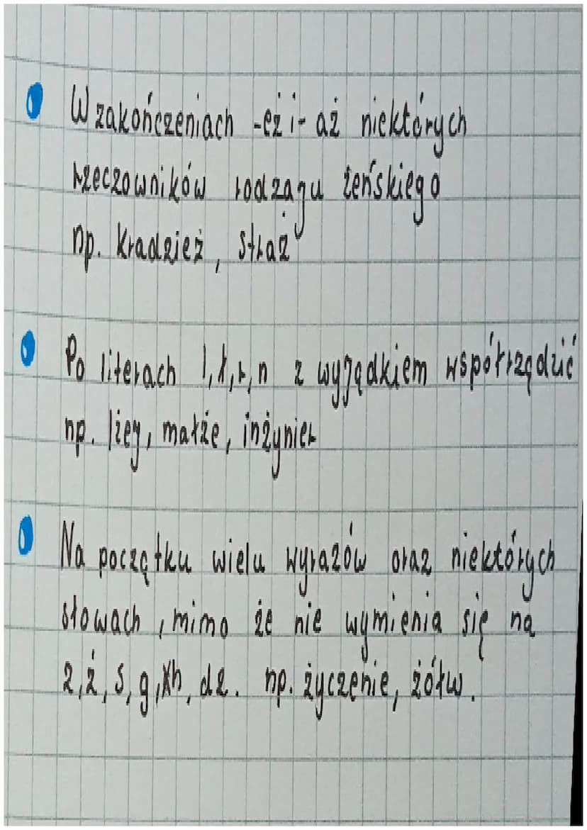 in piszemy:
• Gdy wymienia się na sz"
np. ucho - uszy
C Po literze, s" oraz na końcu wyrazów.
hp. pech Schab
"
• W większości wyrazów, gdy n