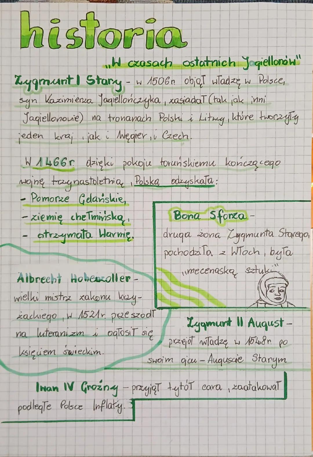 Historia - Czasy panowania ostatnich Jagiellonów
