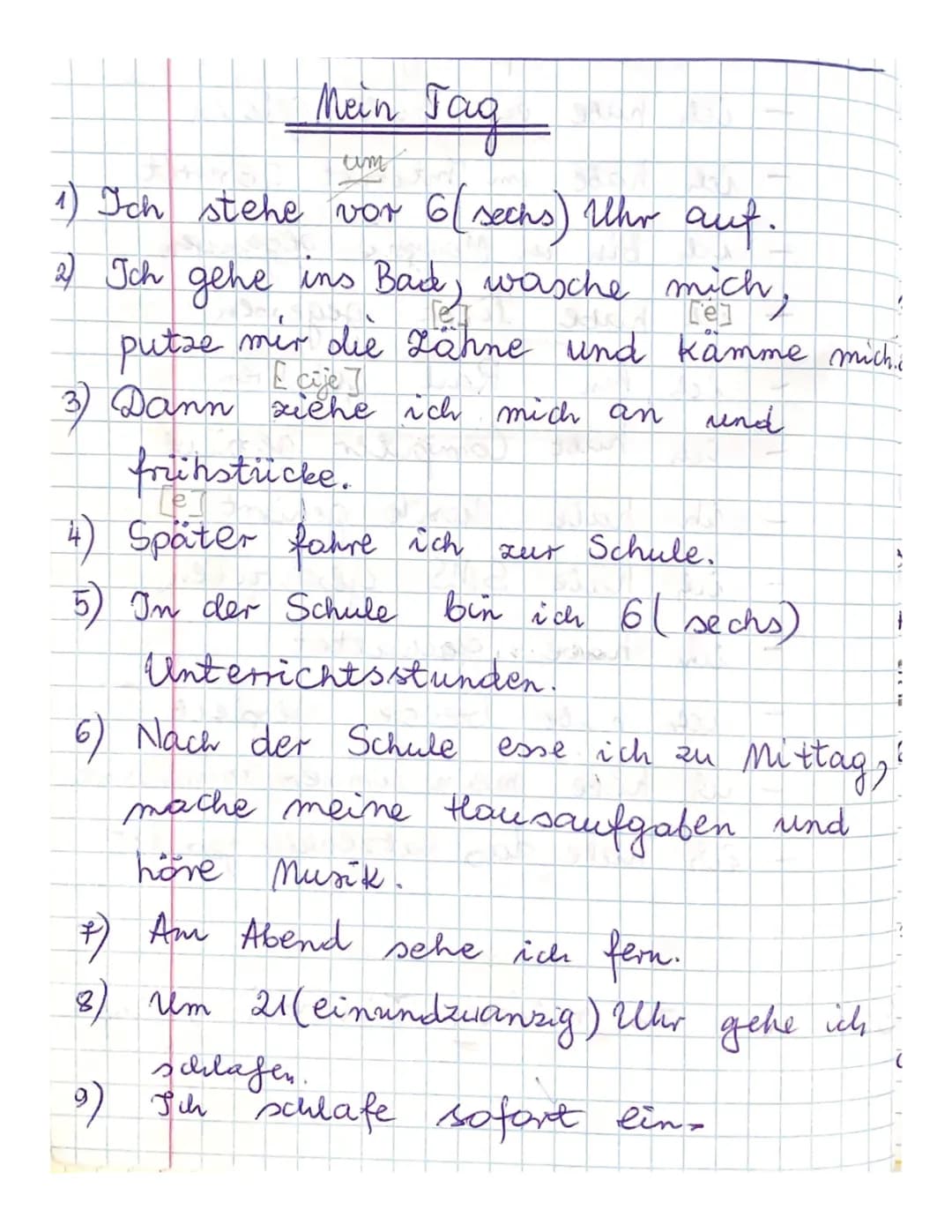 Mein Tagesablauf auf Deutsch: Arbeitsblätter und Fragen A1