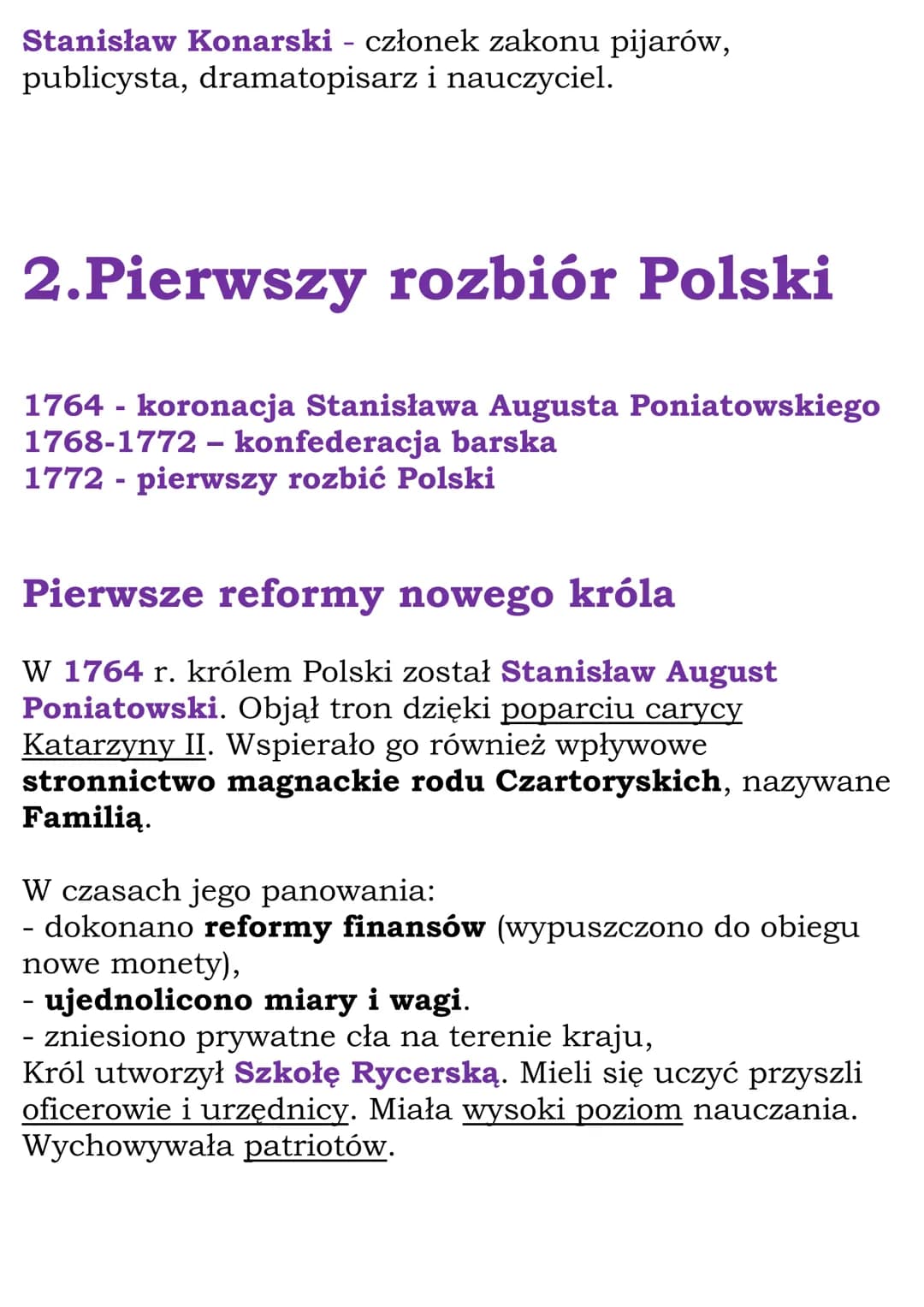 Upadek Rzeczpospolitej
Cały dział
1.Rzeczpospolita pod rządami
Wettinów
1697 r. - koronacja Augusta Il Mocnego
1717 r. - sejm niemy
1734 r. 