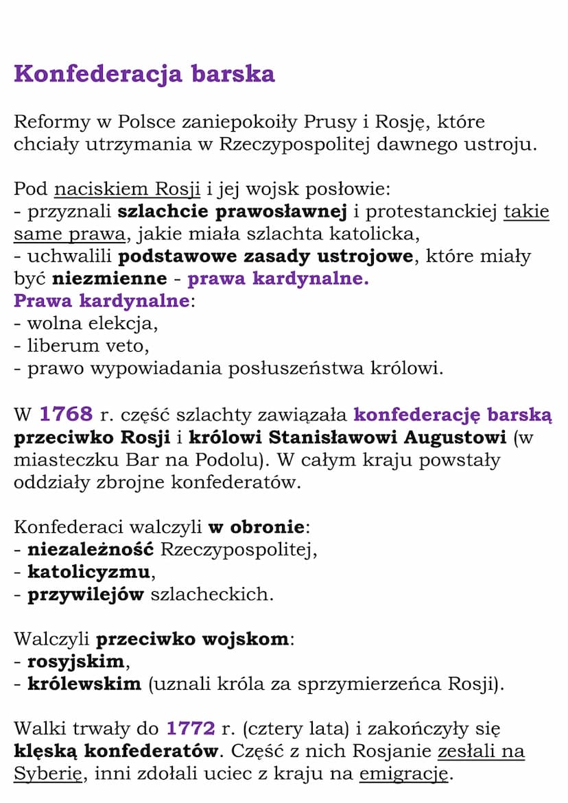 Upadek Rzeczpospolitej
Cały dział
1.Rzeczpospolita pod rządami
Wettinów
1697 r. - koronacja Augusta Il Mocnego
1717 r. - sejm niemy
1734 r. 