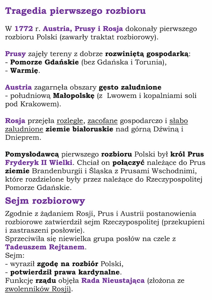 Upadek Rzeczpospolitej
Cały dział
1.Rzeczpospolita pod rządami
Wettinów
1697 r. - koronacja Augusta Il Mocnego
1717 r. - sejm niemy
1734 r. 