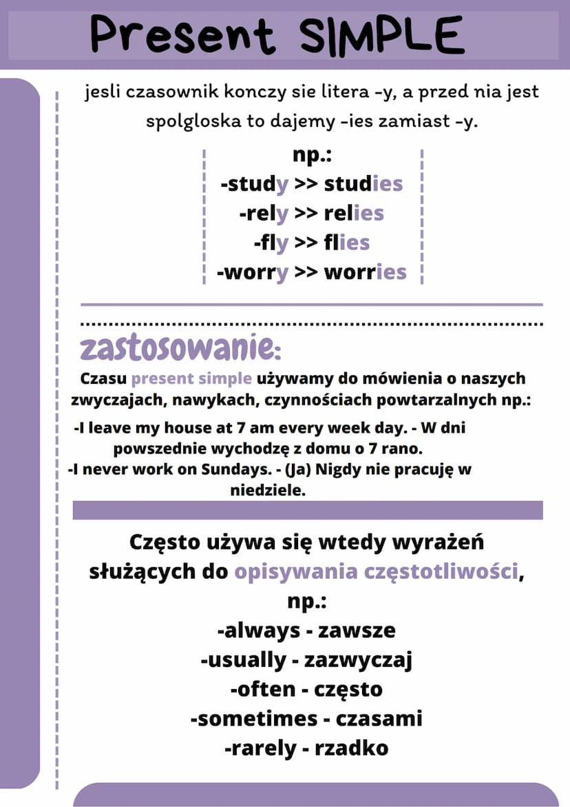 ‒‒‒‒‒‒‒‒‒‒‒‒
Present simple
Budowa
‒‒‒‒‒‒‒‒‒‒‒‒‒‒‒‒‒‒‒‒‒‒‒‒
czasownik w formie podstawowej
np.:
I
go to the cinema once a week. -
Chodze do 