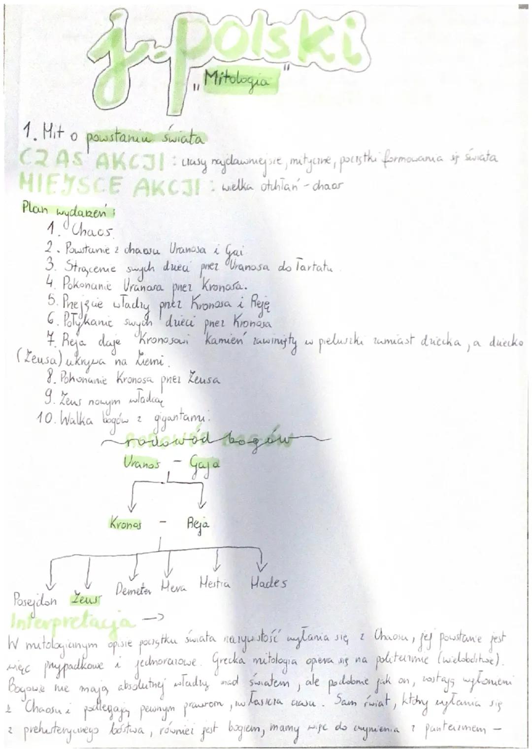 2
polski
Mitologia
1. Mit o powstaniu świata
C2AS AKCJI: Uusy najdawniejsie, mitycome, pocistki formowania sp séviata
MIEJSCE AKCJI: wielka 