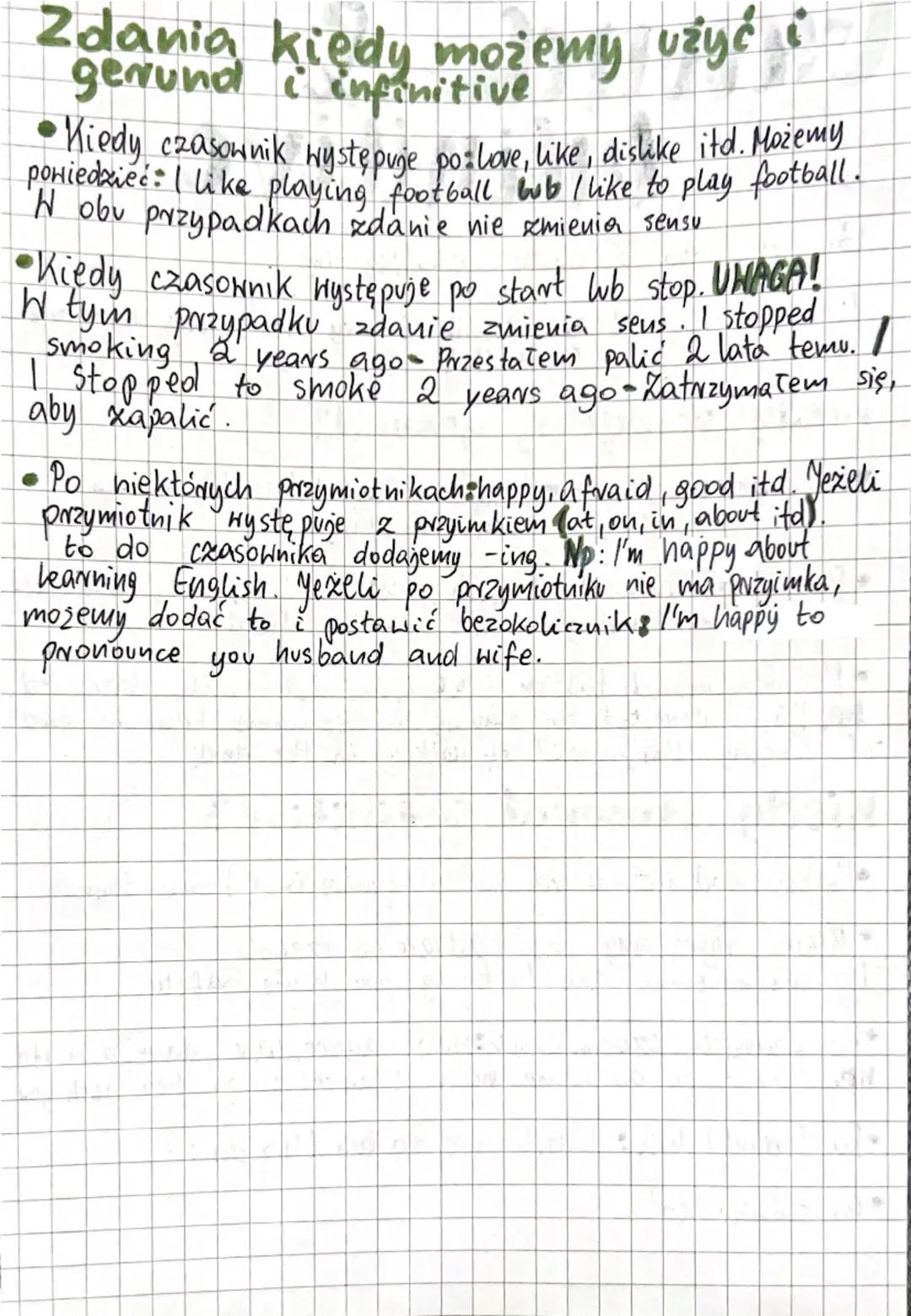 # Gerund &
# mfinitive
Gerund-to czasownik z końcówko, -ing
Infinitive-to bezokolicznik, który najczęściej Hystępuje
po stowie 'to'.
### Kie