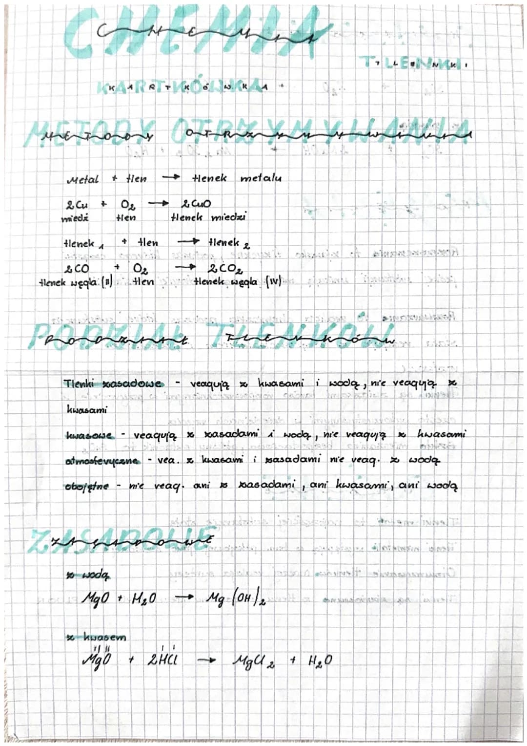 K
Metal + tlen
2. Cu + 02
miedź
Hlen
tlenek
+ tlen
CO
+ 02
Hlenek węgla (1) Hen
Henek metalu
200
Henek miedzi
→tlenek 2
2CO₂
Henek węgla (IV