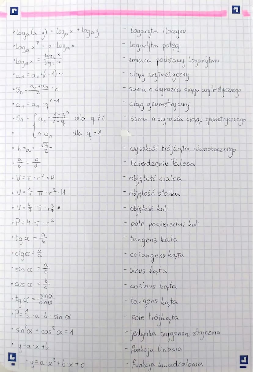 Wzory
• a (b + c)=a²b+a•c
·lal =
r
a dla a>0
dla a <0
• (a + b)² =a² +2·a·b +6²
• (a-61²=a²-2·a·b+b²
-a³ +6³ = (a + b) (a²-a6+6²)
• a³-6³ = 