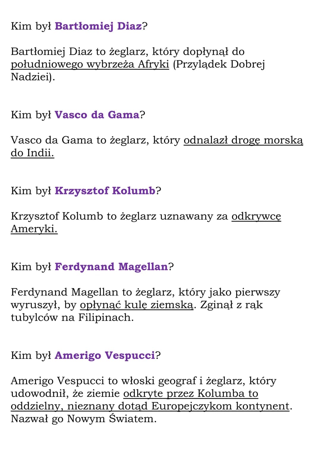 Odkrycie Nowego Świata
Fiszki
Wyjaśnij znaczenie pojęcia kompas.
Kompas to przyrząd wyposażony w igłę magnetyczną,
która wskazuje strony świ