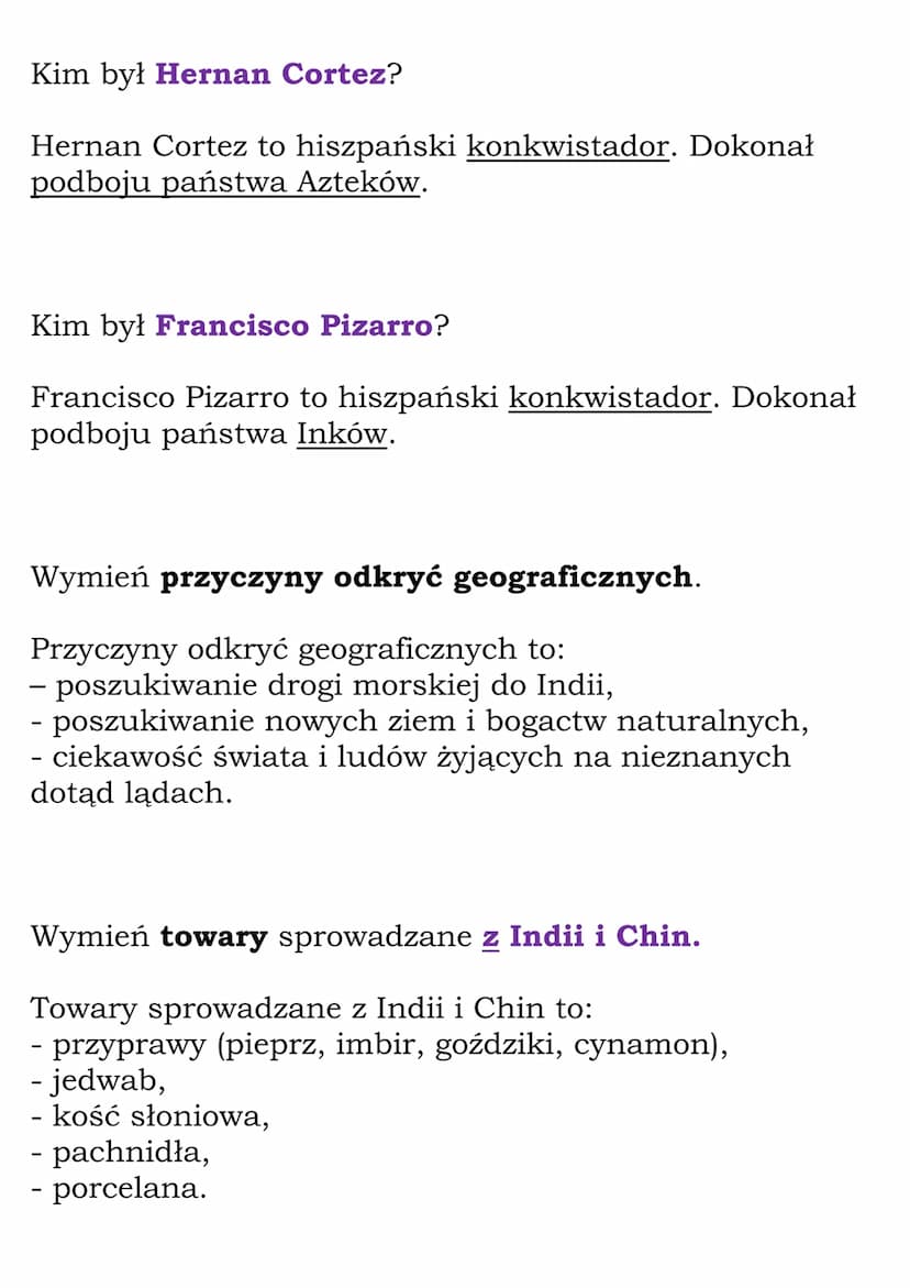 Odkrycie Nowego Świata
Fiszki
Wyjaśnij znaczenie pojęcia kompas.
Kompas to przyrząd wyposażony w igłę magnetyczną,
która wskazuje strony świ