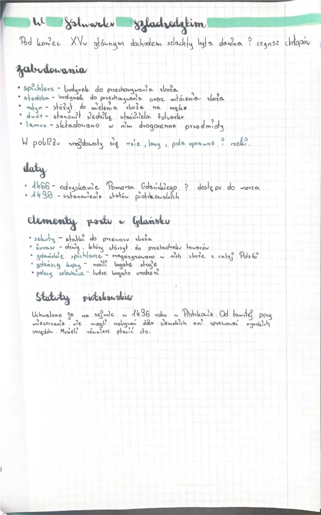 # Solwarki szlacredzkim

Pod koniec XVw głównym dochodem szlachty byta danina i cegnsz chłopór

Zabrdowania

*   spichlere Ludynek do przech