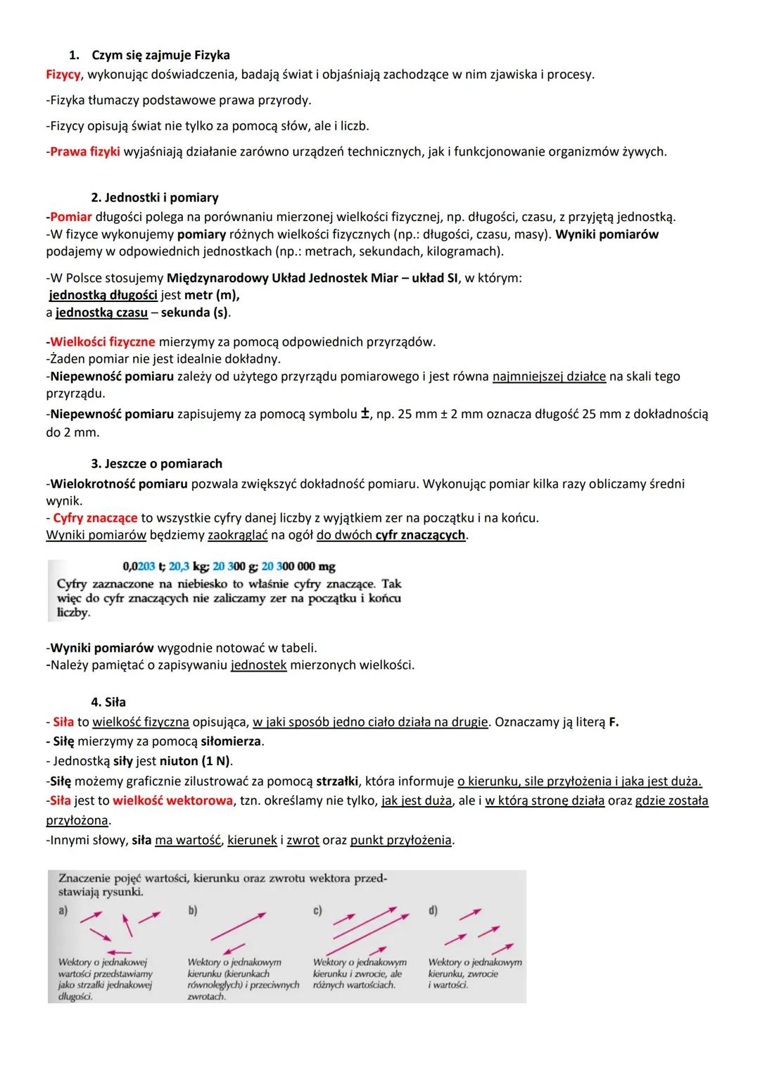 Zaczynamy uczyć się fizyki