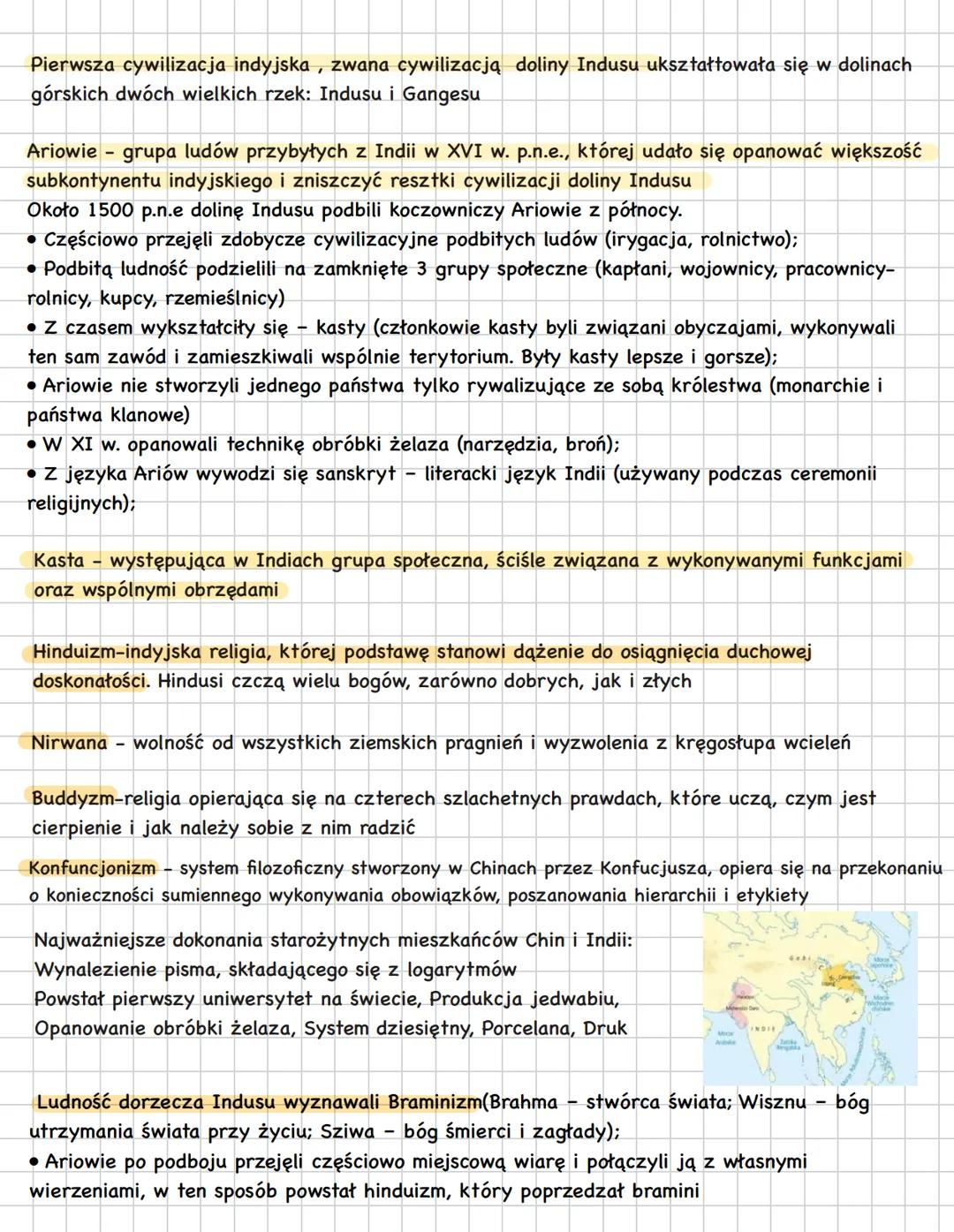 Pierwsza cywilizacja indyjska, zwana cywilizacją doliny Indusu ukształtowała się w dolinach
górskich dwóch wielkich rzek: Indusu i Gangesu

