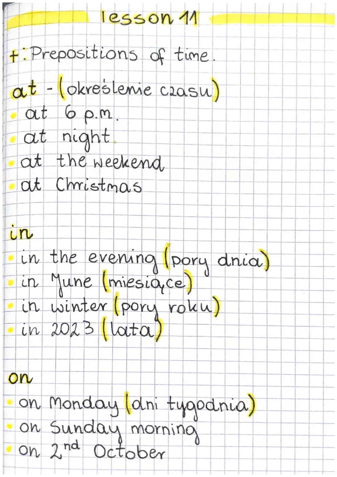 Notatka prepositions of time 
