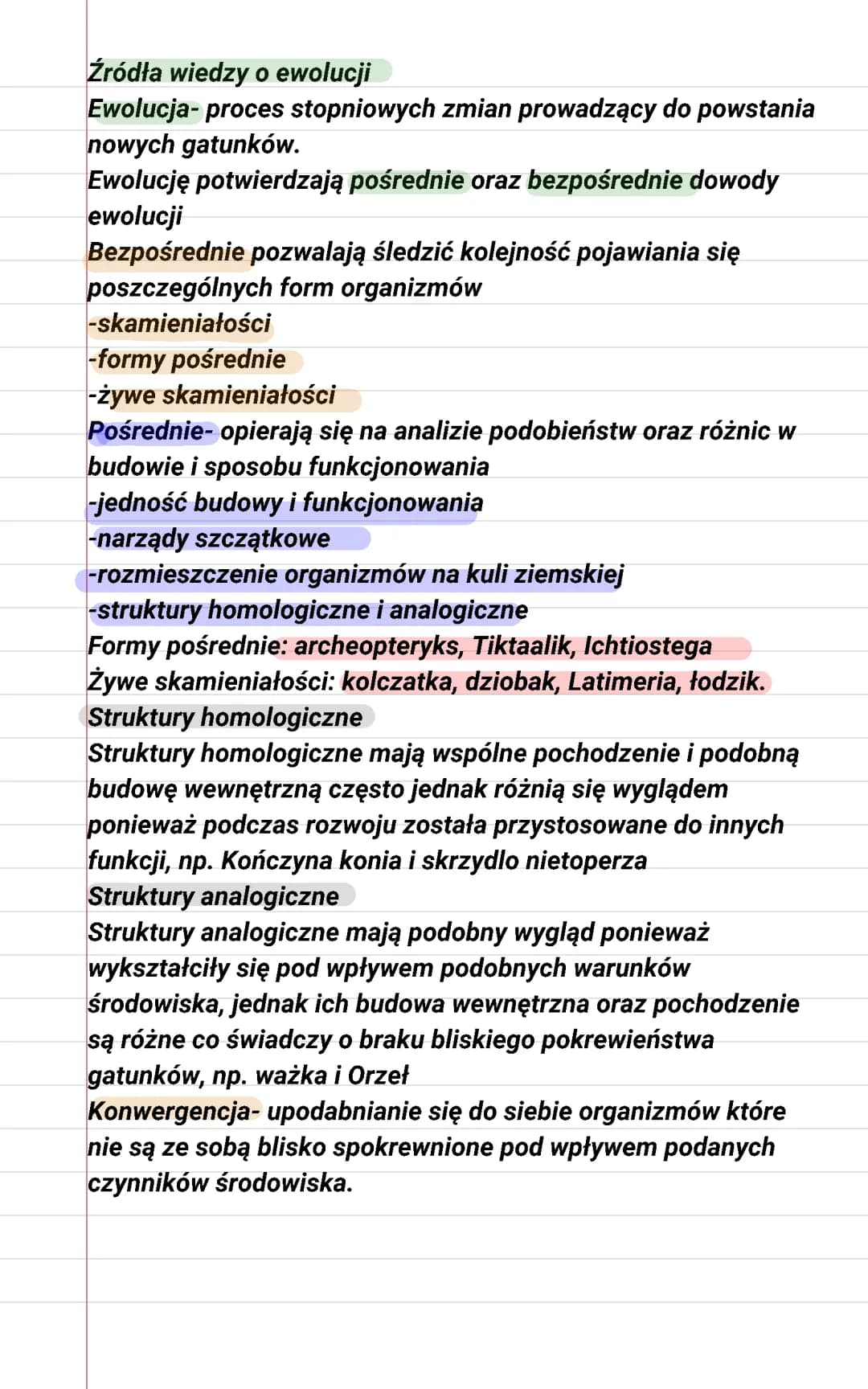 źródła wiedzy o ewolucji kl. 8 biologia 