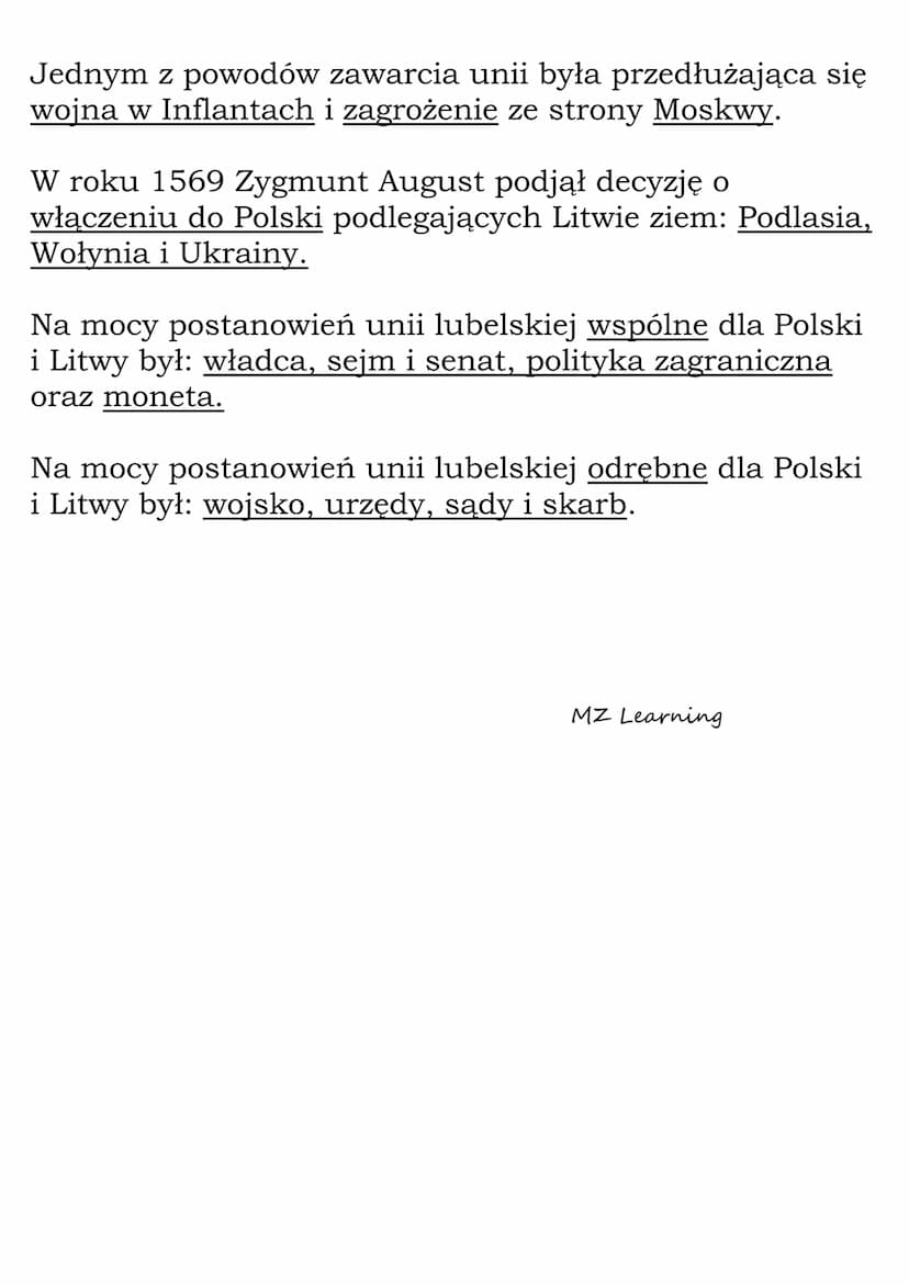 Unia lubelska
Związek państw, które łączy jedynie osoba wspólnego
władcy to unia personalna.
Związek państw oparty na wspólnych instytucjach