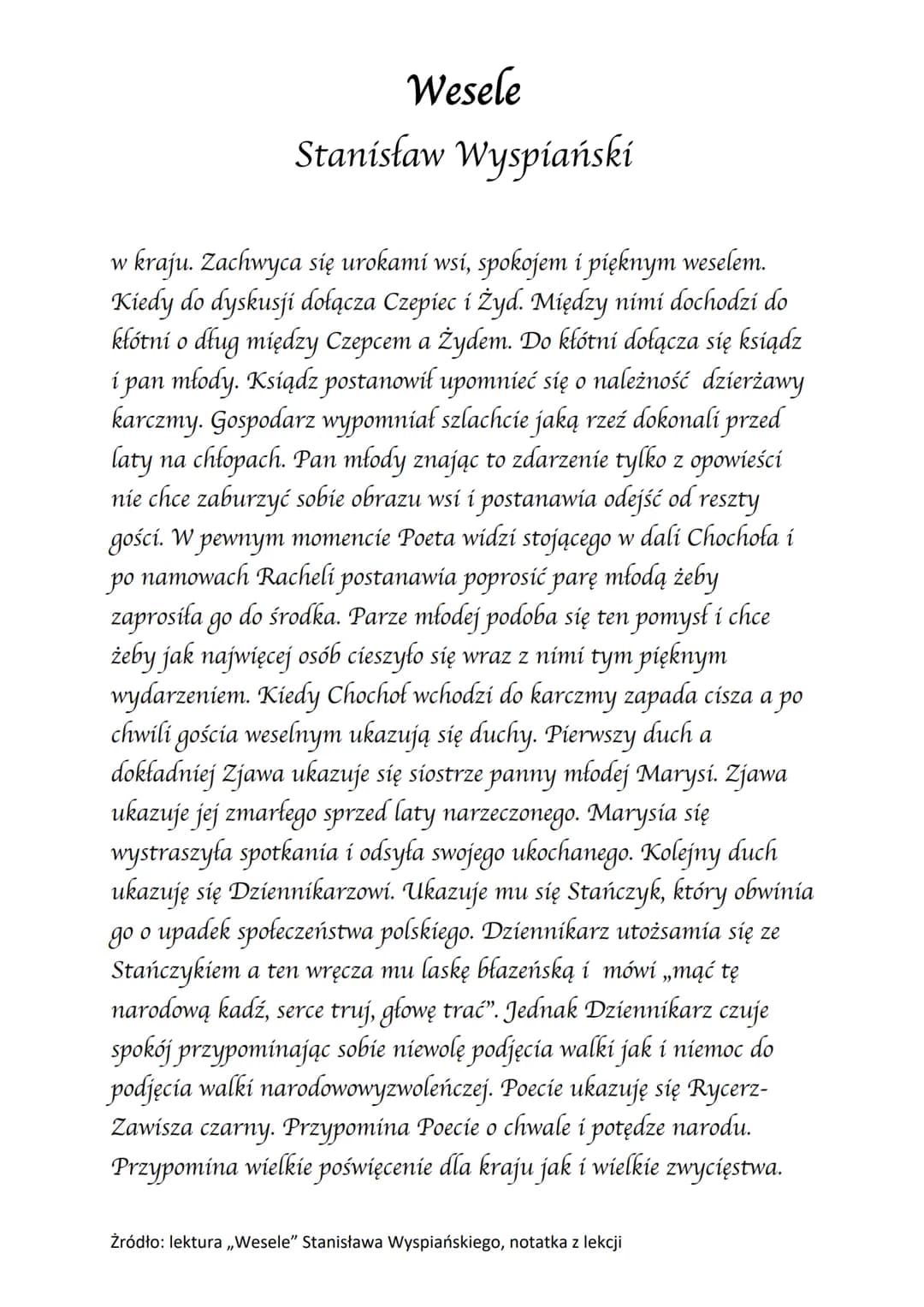 ol
Wesele
Stanisław Wyspiański
Akcja dramatu rozgrywa się w nocy z 20 na 21 listopada 1900 r. W
Bronowickim dworze Włodzimierza Tetmajera. L
