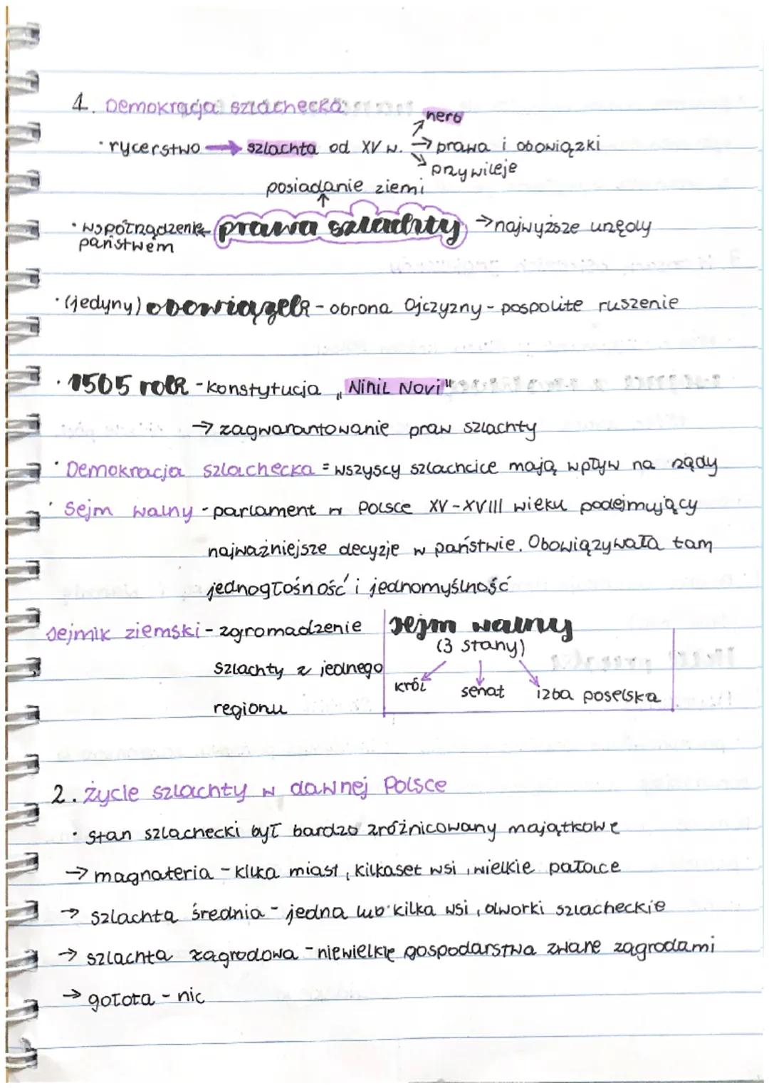 4. Demokracja sziácheckő
herb
7
rycerstwo szlachta od XV w. prawa i
posiadanie ziemi
I ODONIĄZKİ
prywileje
Hopotrądzenke prava szlachty najw