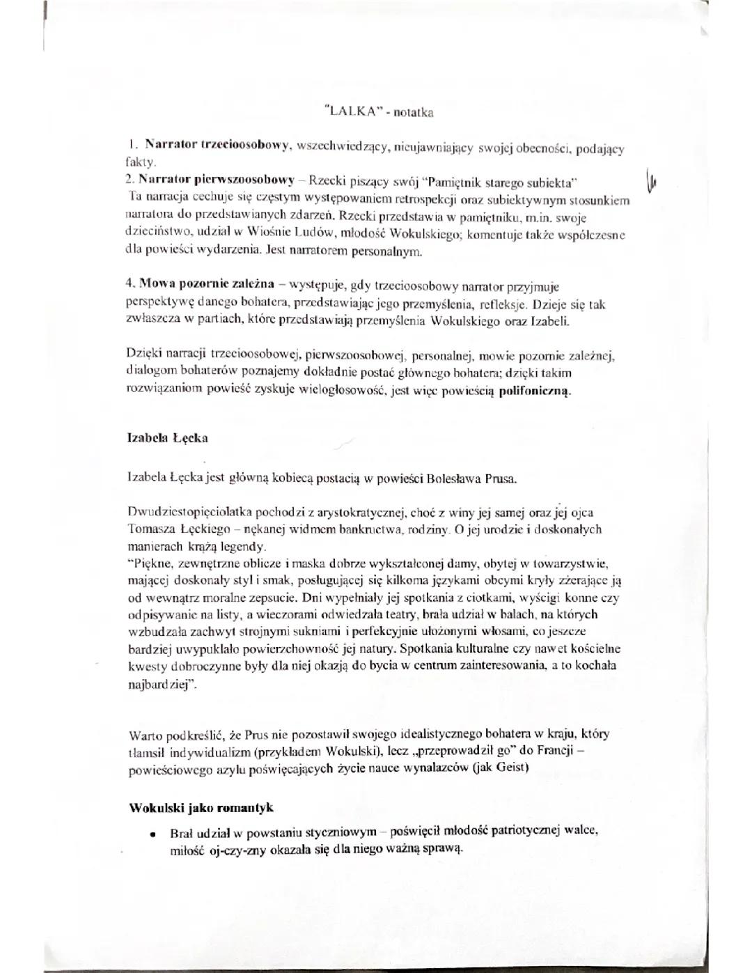 „Lalka” Bolesław Prus 