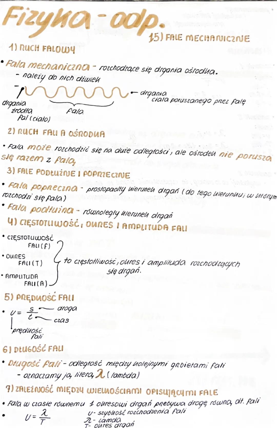 Fizyka-oolp
14) DRGANIA WYMUSZONE I TEUMio
1) DRGANIA TLUMIONE
NE. NEZONAS
• Digania Tłumione - to drgania, utorych amplituda maleje pod wpł