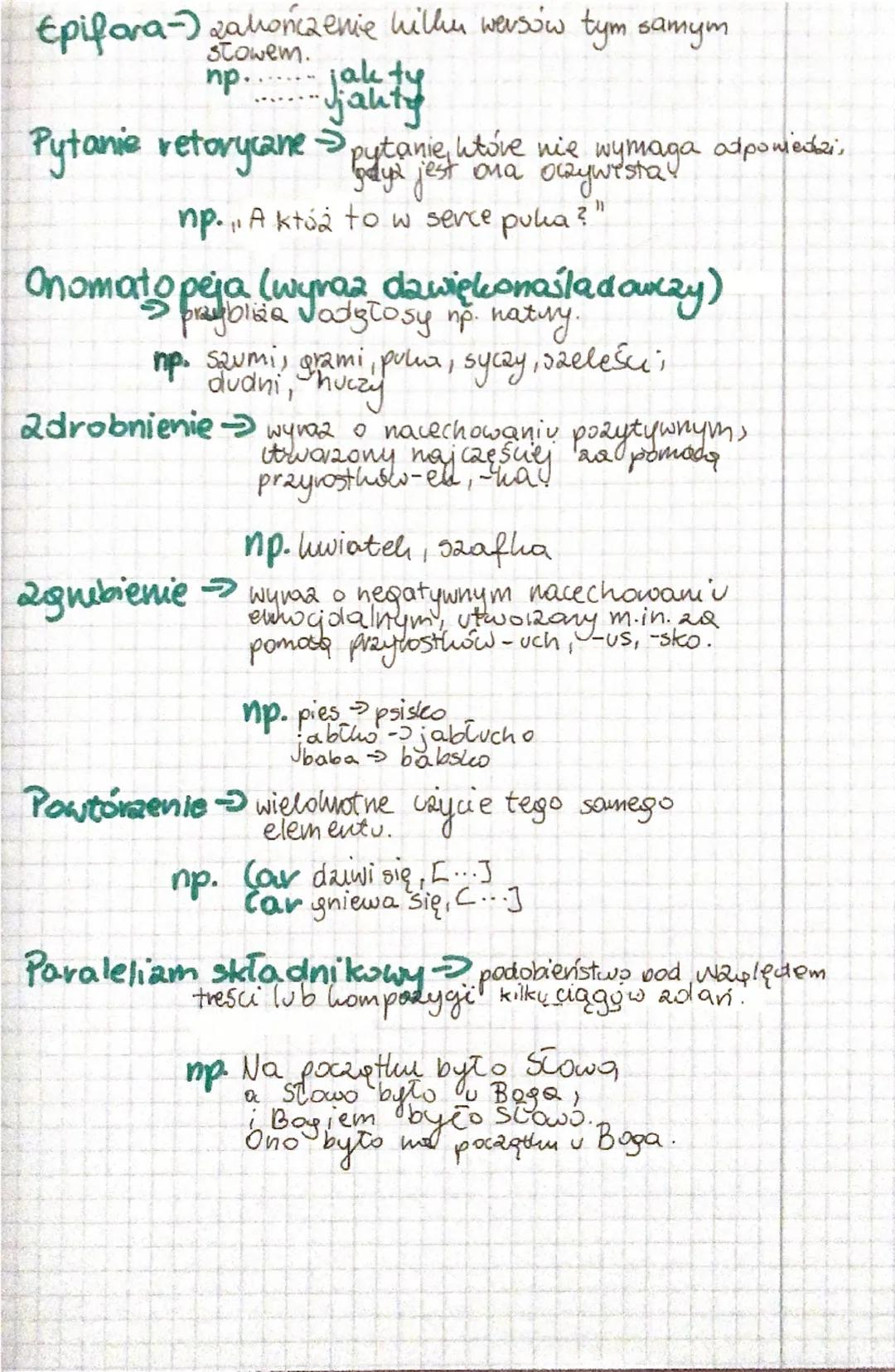 Średly stylistyczne
Epitet oleveslenie rzeczownika, najczęściej przymiotnice.
np. szary hot, grzeczna dziewczynuid
powwnuje się coś do czego
