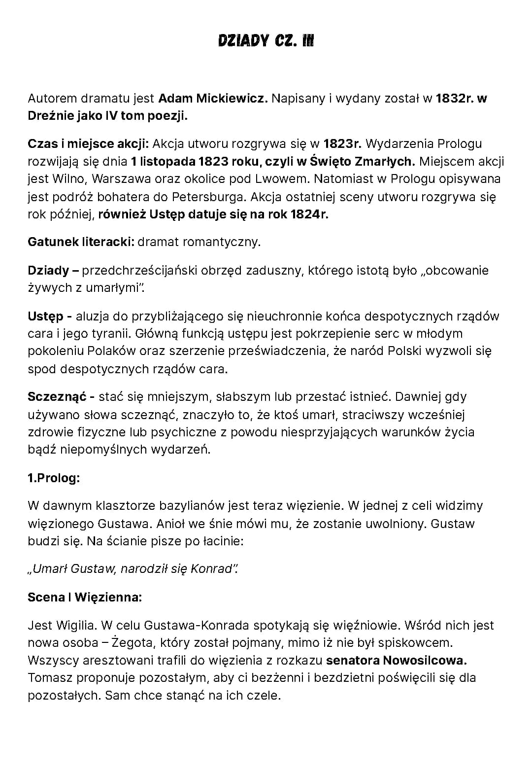 Dziady cz. III 