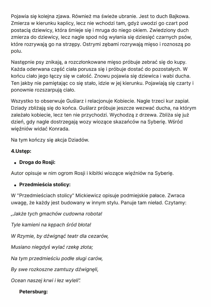 DZIADY CZ. III
Autorem dramatu jest Adam Mickiewicz. Napisany i wydany został w 1832r. w
Dreźnie jako IV tom poezji.
Czas i miejsce akcji: A