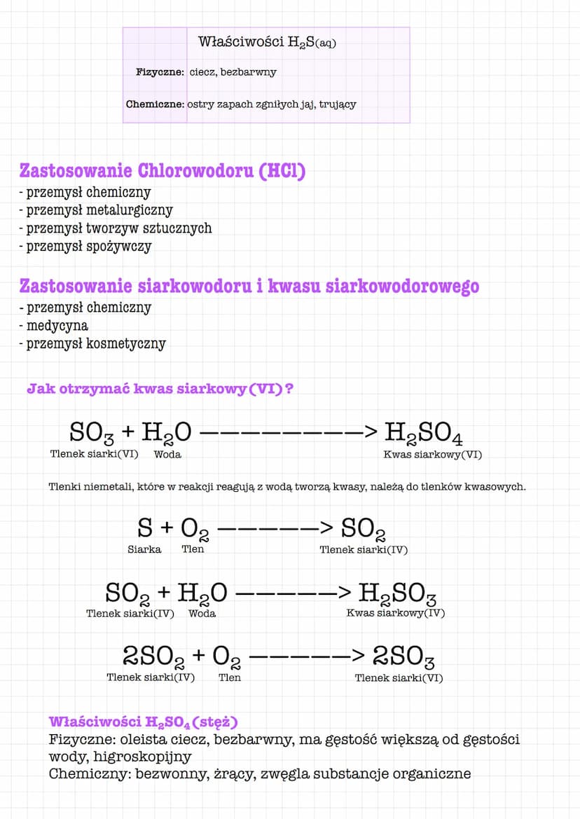 Chemia - kartkówka
Jak otrzymać kwas chlorowodorowy?
Aby otrzymać kwas chlorowodorowy należy rozpuścić chlorowodór w wodzie.
Gdzie występuje