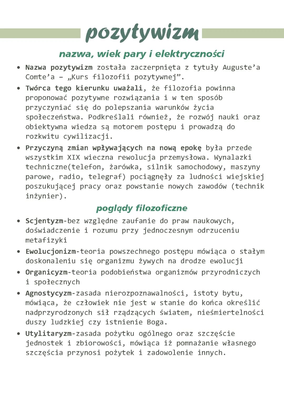 Pozytywizm: Cechy i Hasła Epoki w Prostej Notatce