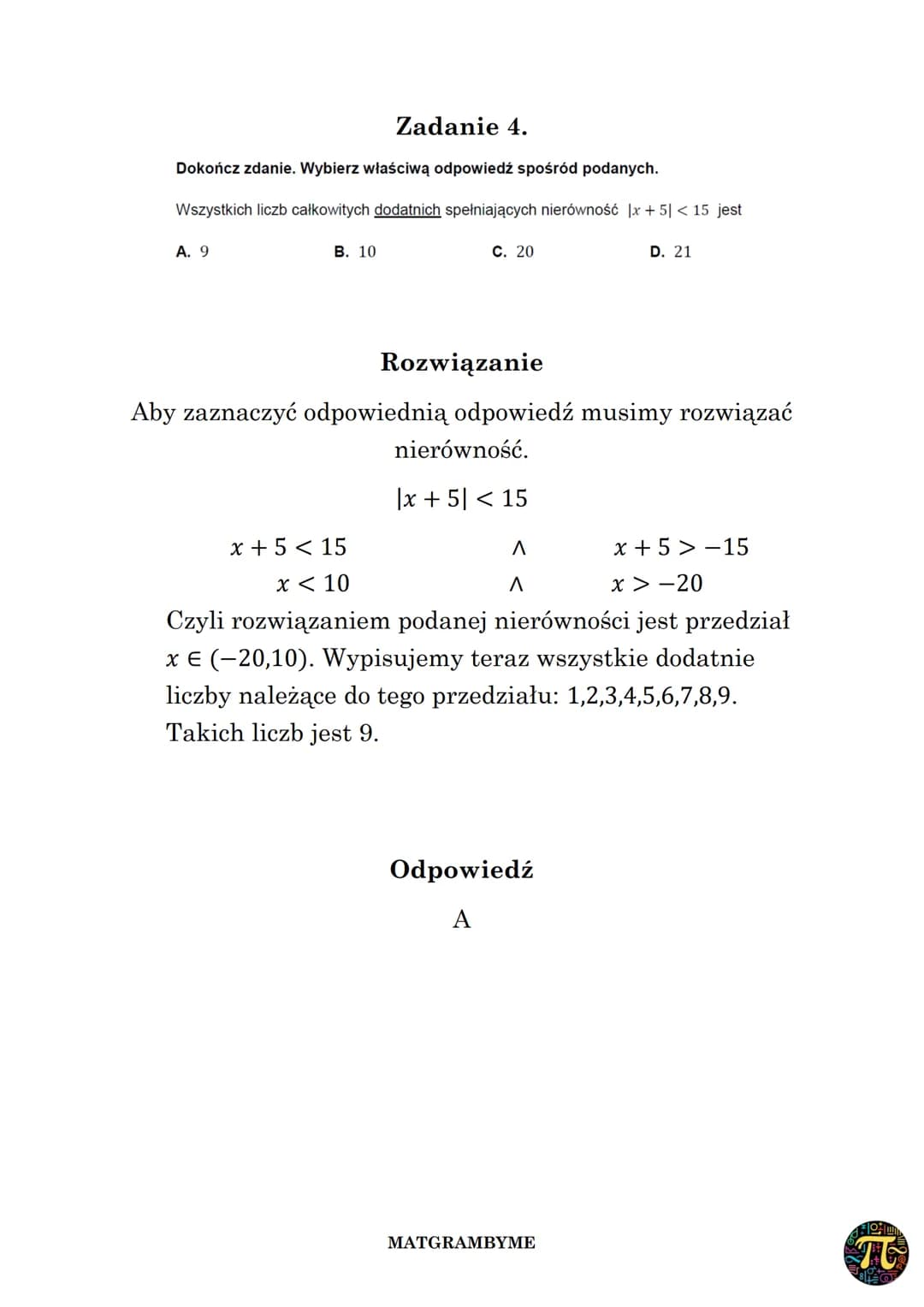 WARTOŚĆ BEZWZGLĘDNA
Wartość bezwzględna liczby definiowana jest w
następujący sposób:
|x| = {xx
dla x ≥ 0
dla x < 0
Zachodzą następujące zal