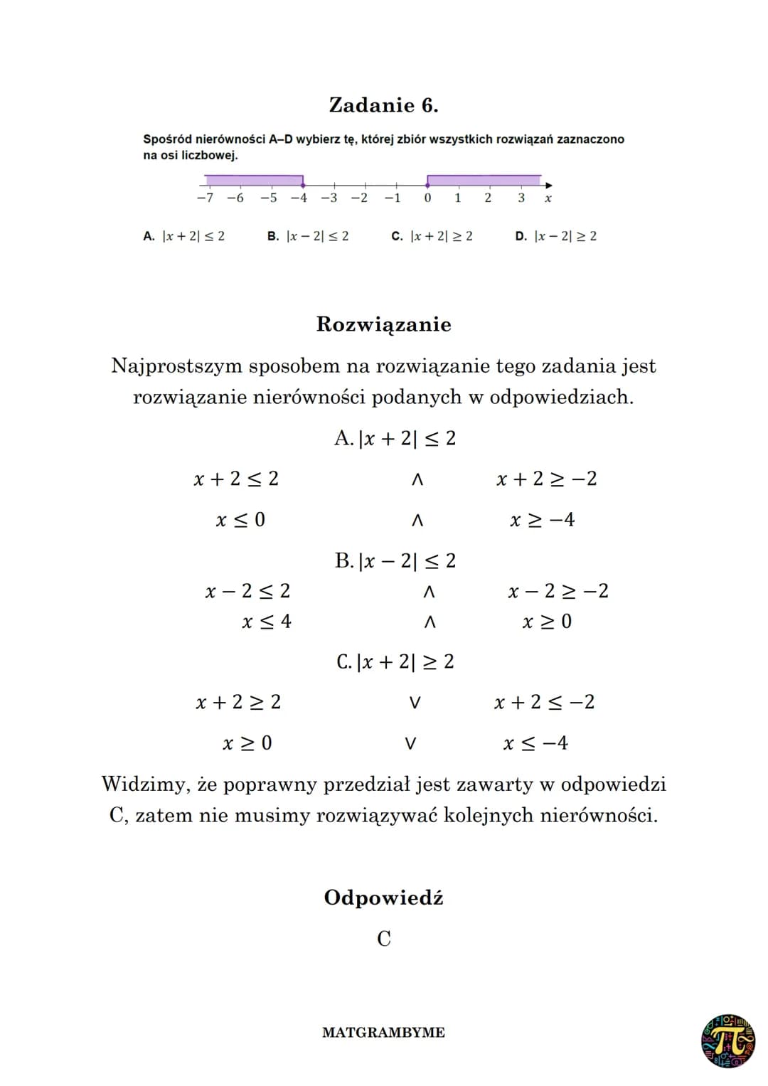 WARTOŚĆ BEZWZGLĘDNA
Wartość bezwzględna liczby definiowana jest w
następujący sposób:
|x| = {xx
dla x ≥ 0
dla x < 0
Zachodzą następujące zal