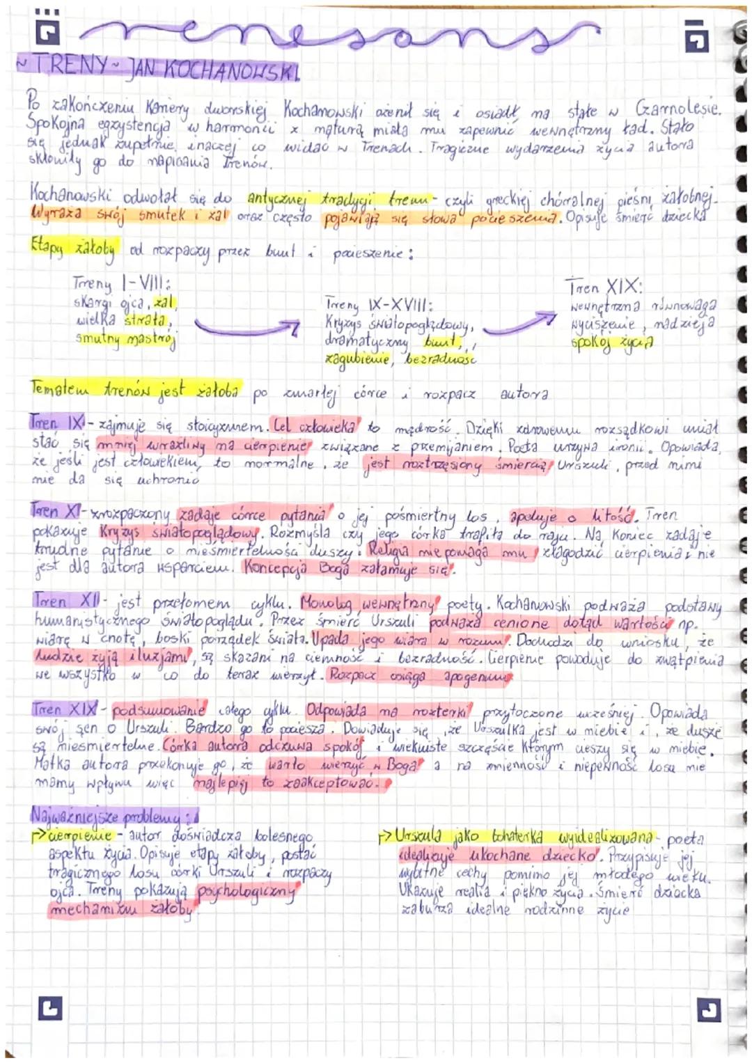 Treny Jan Kochanowski 