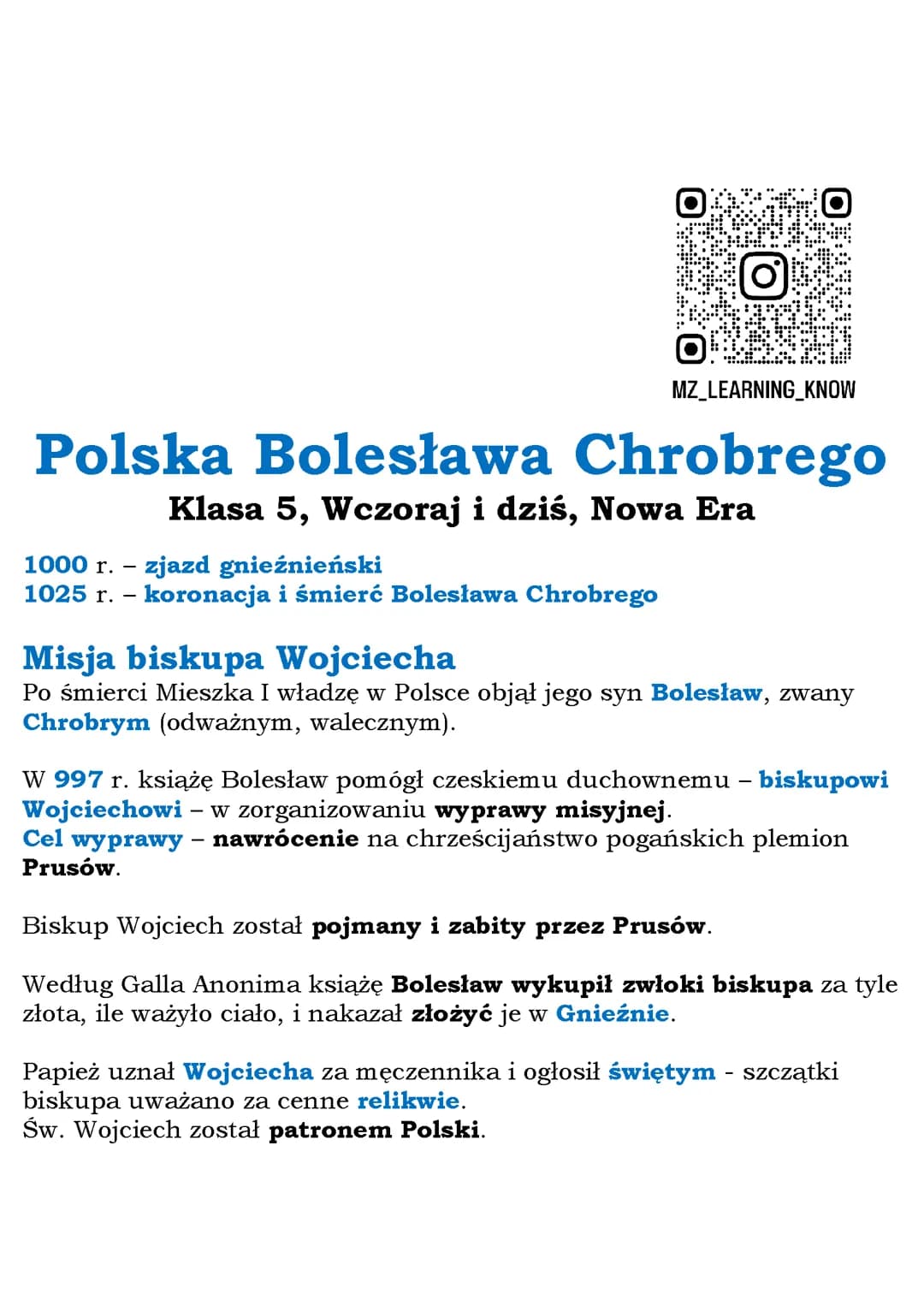 Polska Bolesława Chrobrego Klasa 5, Wczoraj i dziś, Nowa Era