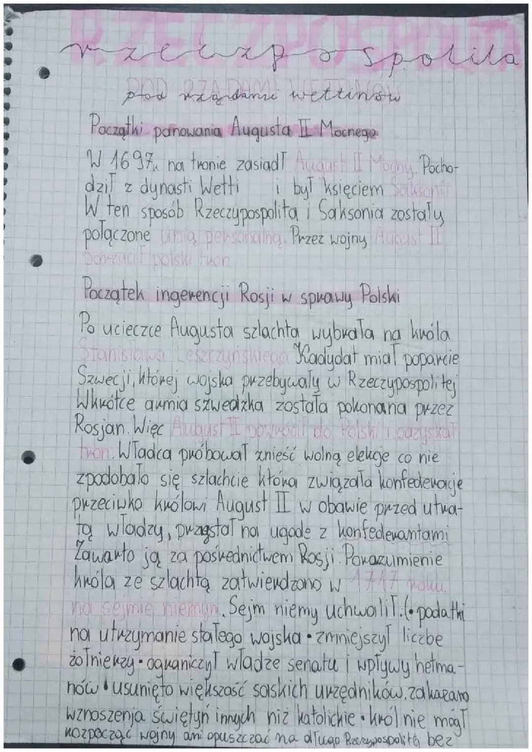 Rzeczypospolita pod rządami wettinów