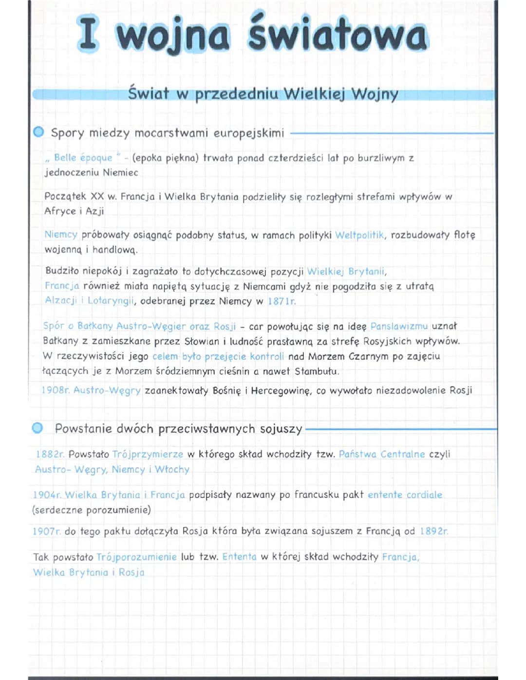 Świat w przededniu wielkiej wojny