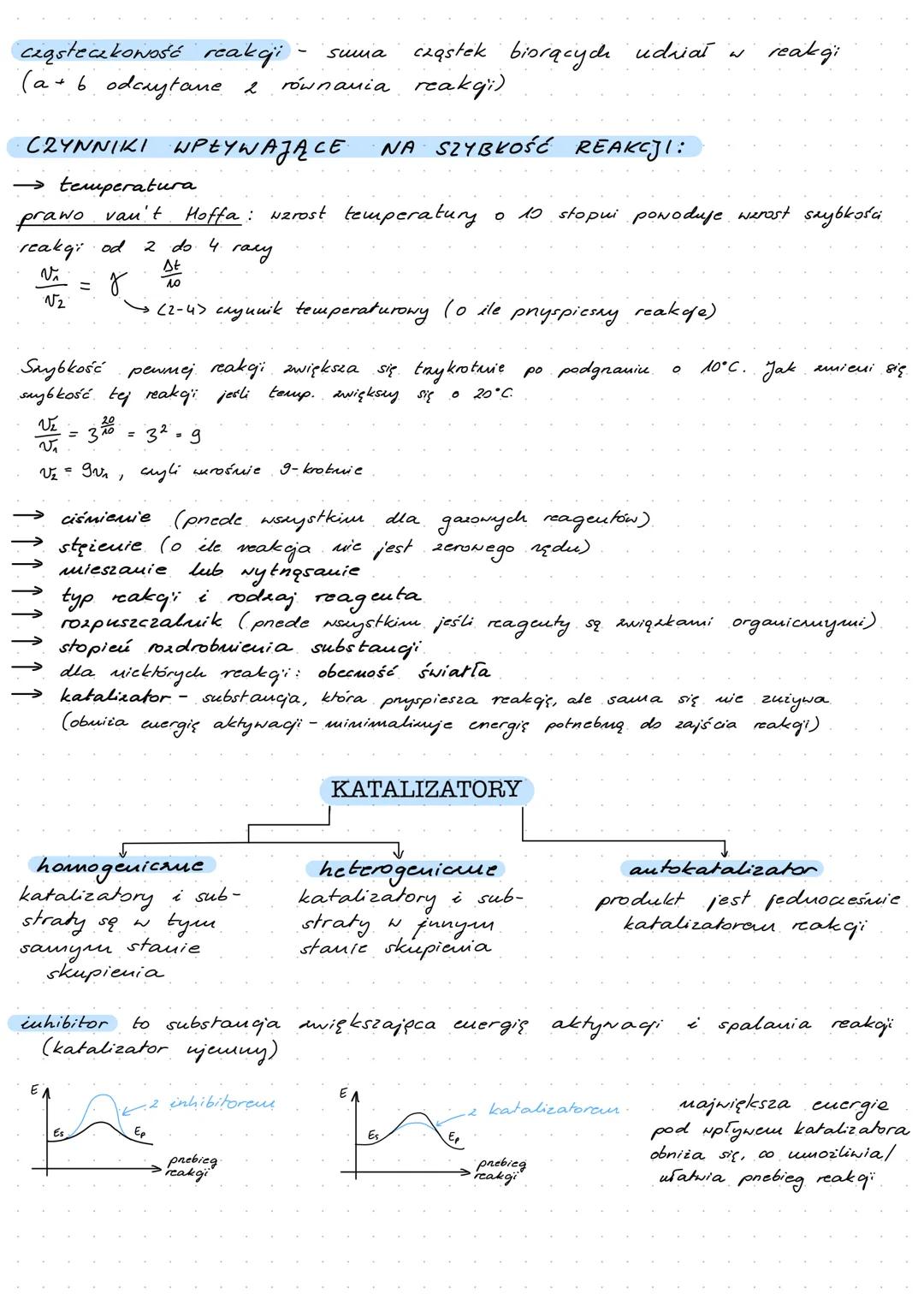 J
s [ produktów )
st
Równanie kinetycie:
a A + 6B
cC + dD
SZYBKOŚĆ REAKCJI
-A [produktów]
At
up. :
2NO+ 0₂ → 2NOL
Jeżeli reakya jest prosta,