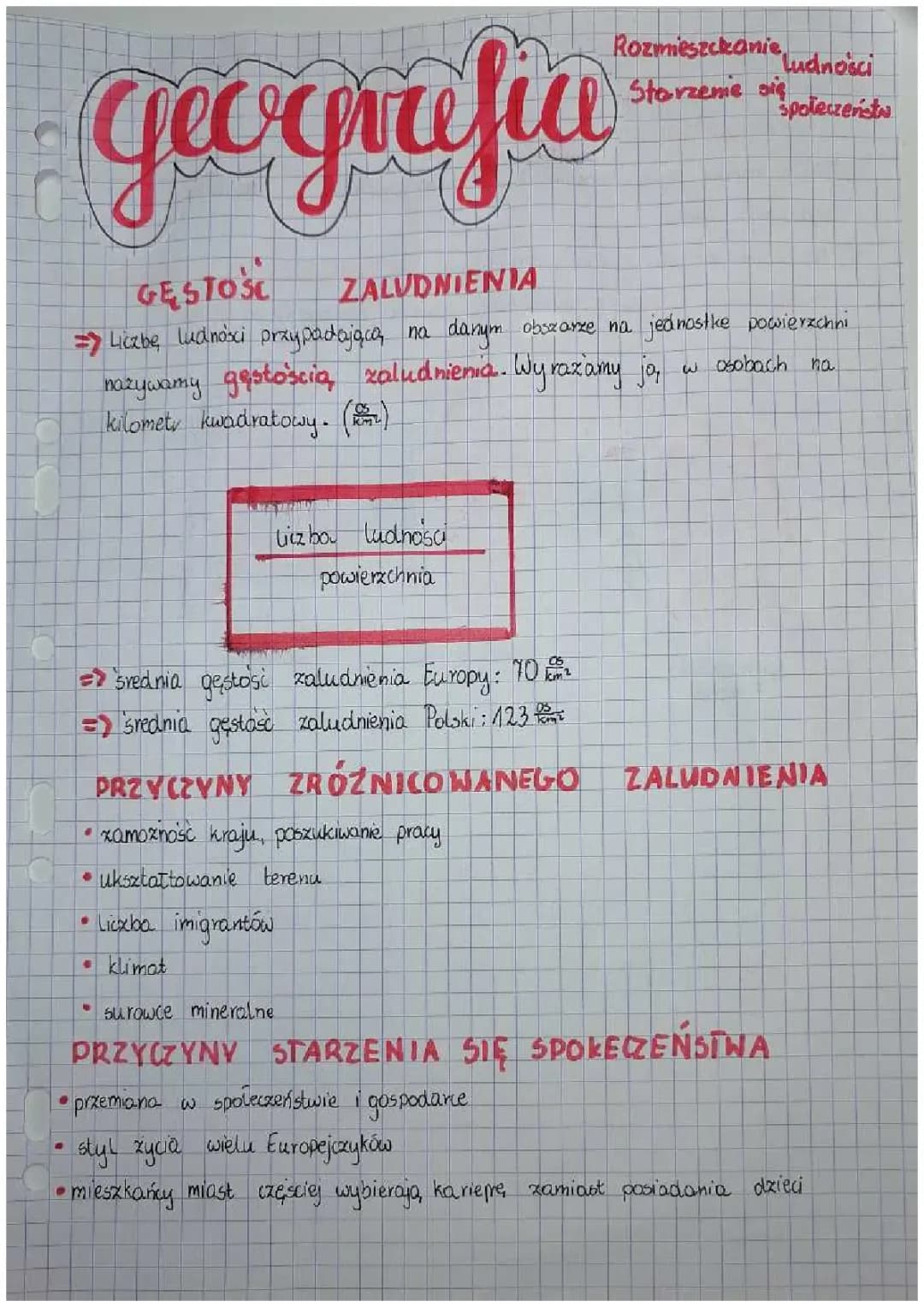 rozmieszczenie ludności. starzenie się społeczeństw