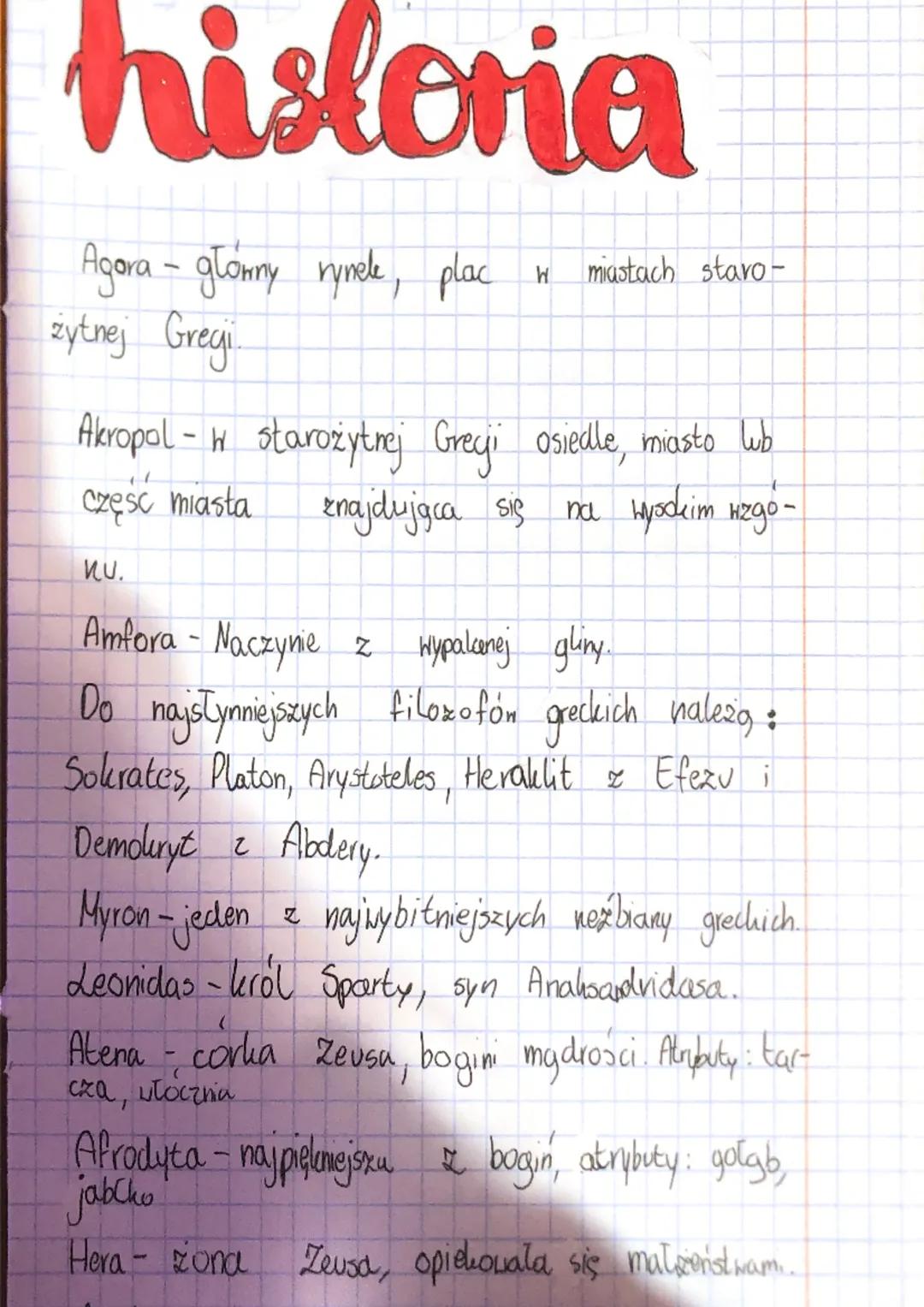 hisleria
Agora - głomny rynele, plac
żytnej Gregji
W miastach stavo-
Akropol - w starożytnej Grecji osiedle, miasto lub
częsc miasta
znajduj