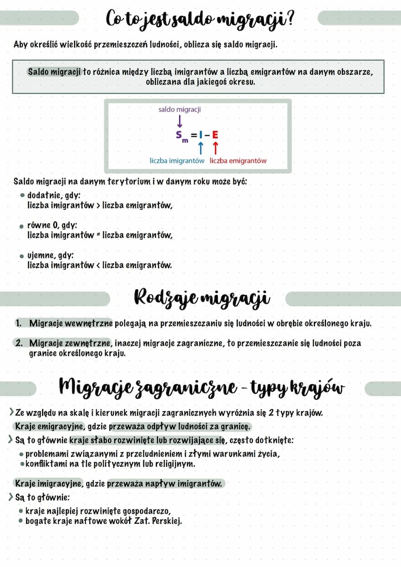 Migracje na świecie
Czym są migracje?
Migracje to przemieszczanie się ludzi po to, by na stałe lub na jakiś czas zmienić miejsce pobytu lub
