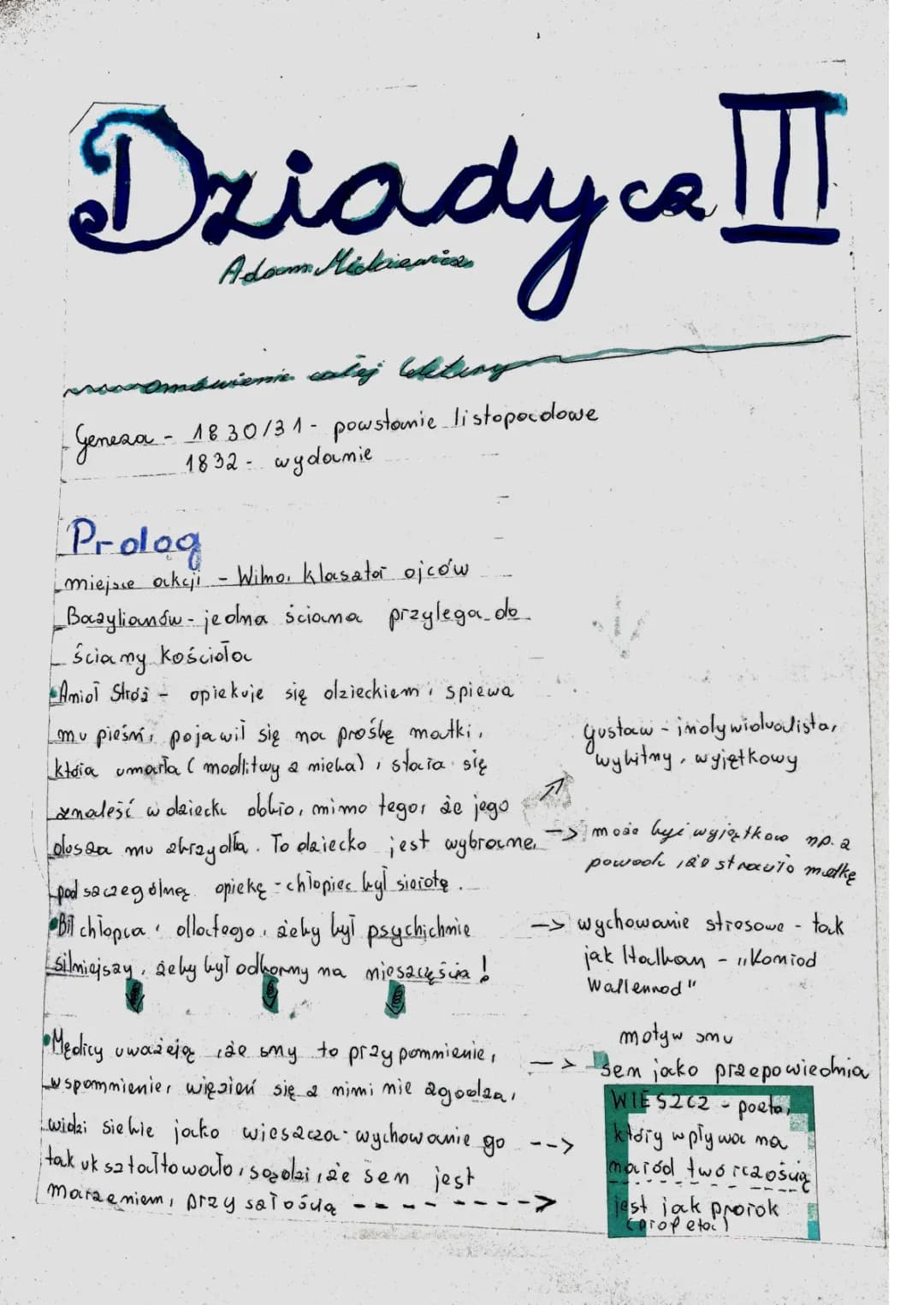 Dziady cz 3 - Notatki, Streszczenie i Najważniejsze Informacje