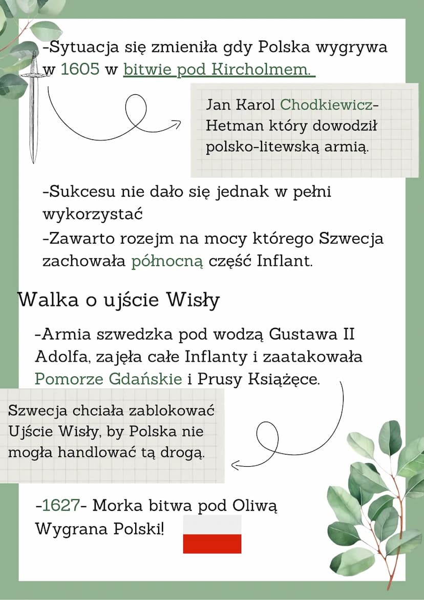 Początek Wojen
ze Szwecją
-Zygmunt III Waza pochodził ze Szwecji
-W 1587 wybrany został na króla Polski.
-W 1592 został również królem Szwec
